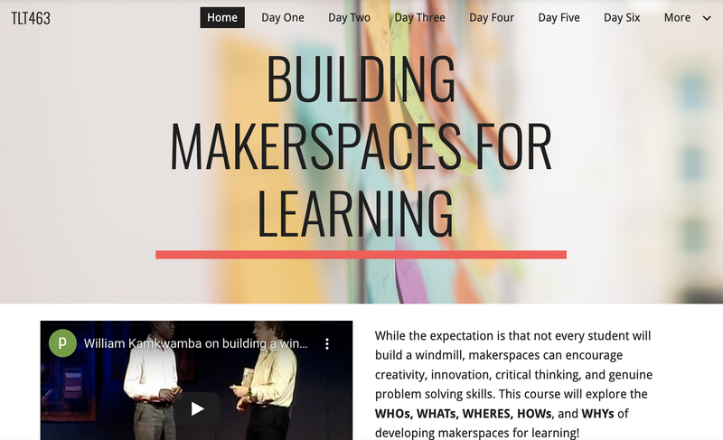 image of building makerspaces course landing page